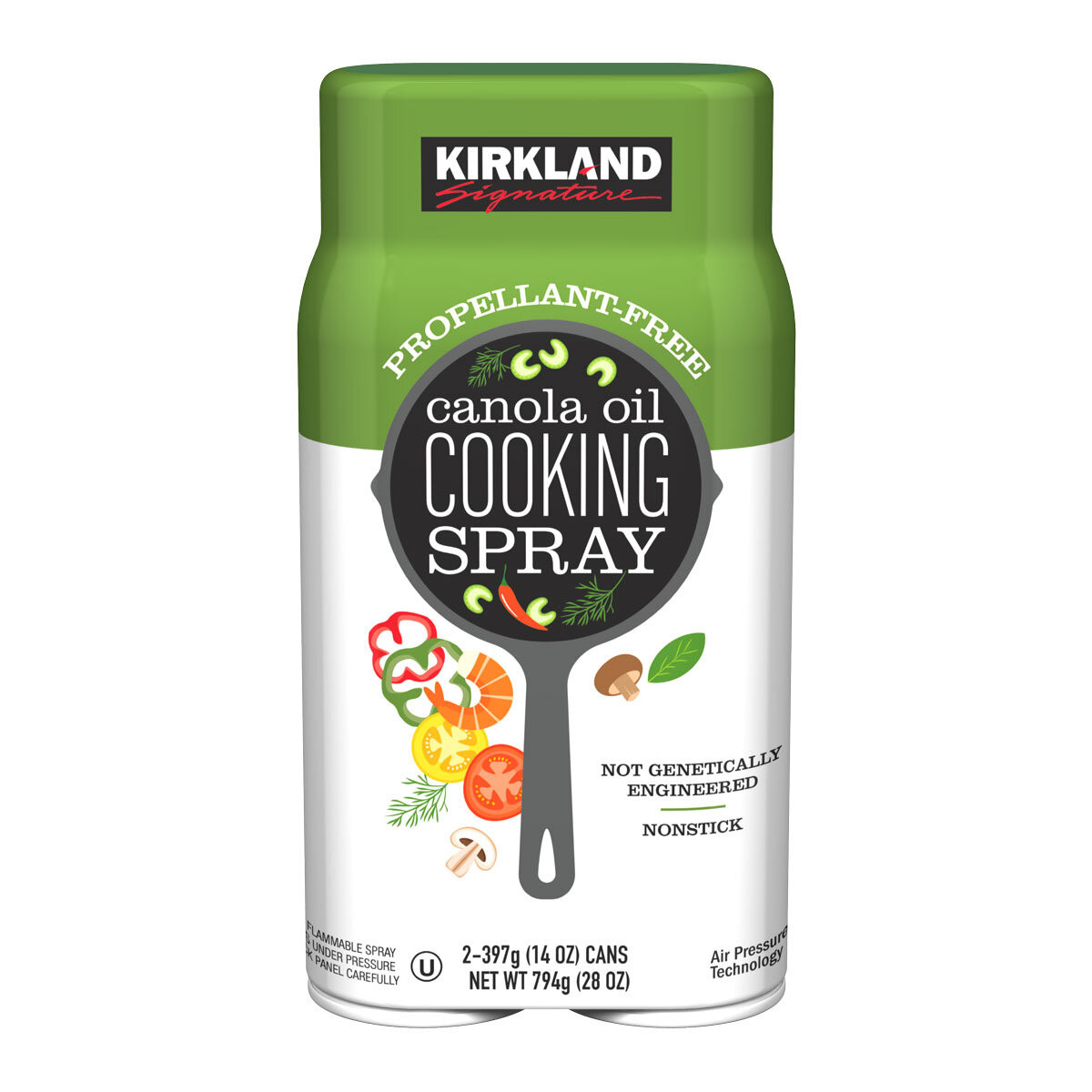 azera__25600.1692921687.jpg Kirkland Signature Canola Oil Cooking Spray Propellant Free - Pack of 2 x 397g - Image 1